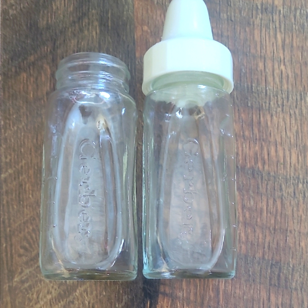 GERBER Vintage Clear Glass Baby Bottles